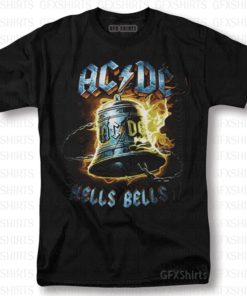 AC/DC Rock Hells Bells Vintage Graphic Design T-Shirt