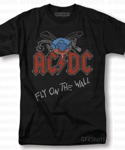 AC/DC Rock Fly On The Wall Vintage Graphic Design T-Shirt
