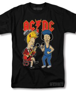 AC/DC Beavis and Butt-Head Graphic Design T-Shirt